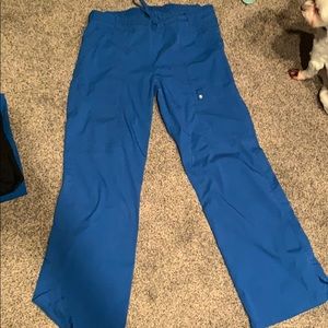Cherokee LUXE royal blue scrub pants and top
